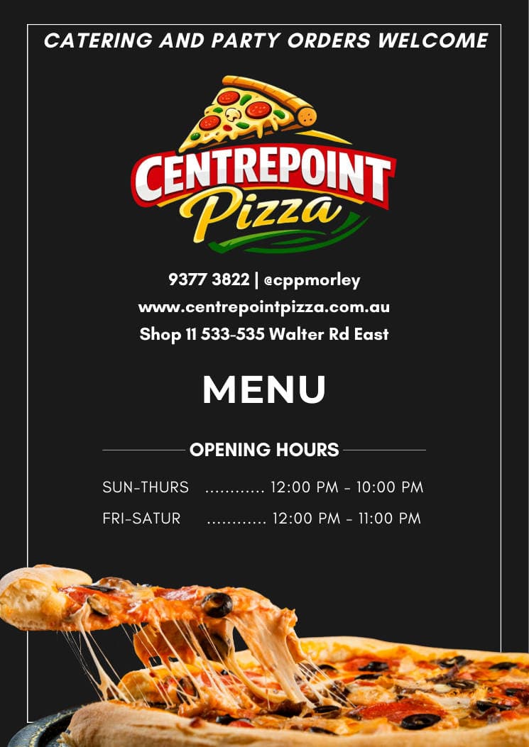 Centrepoint menu page 1